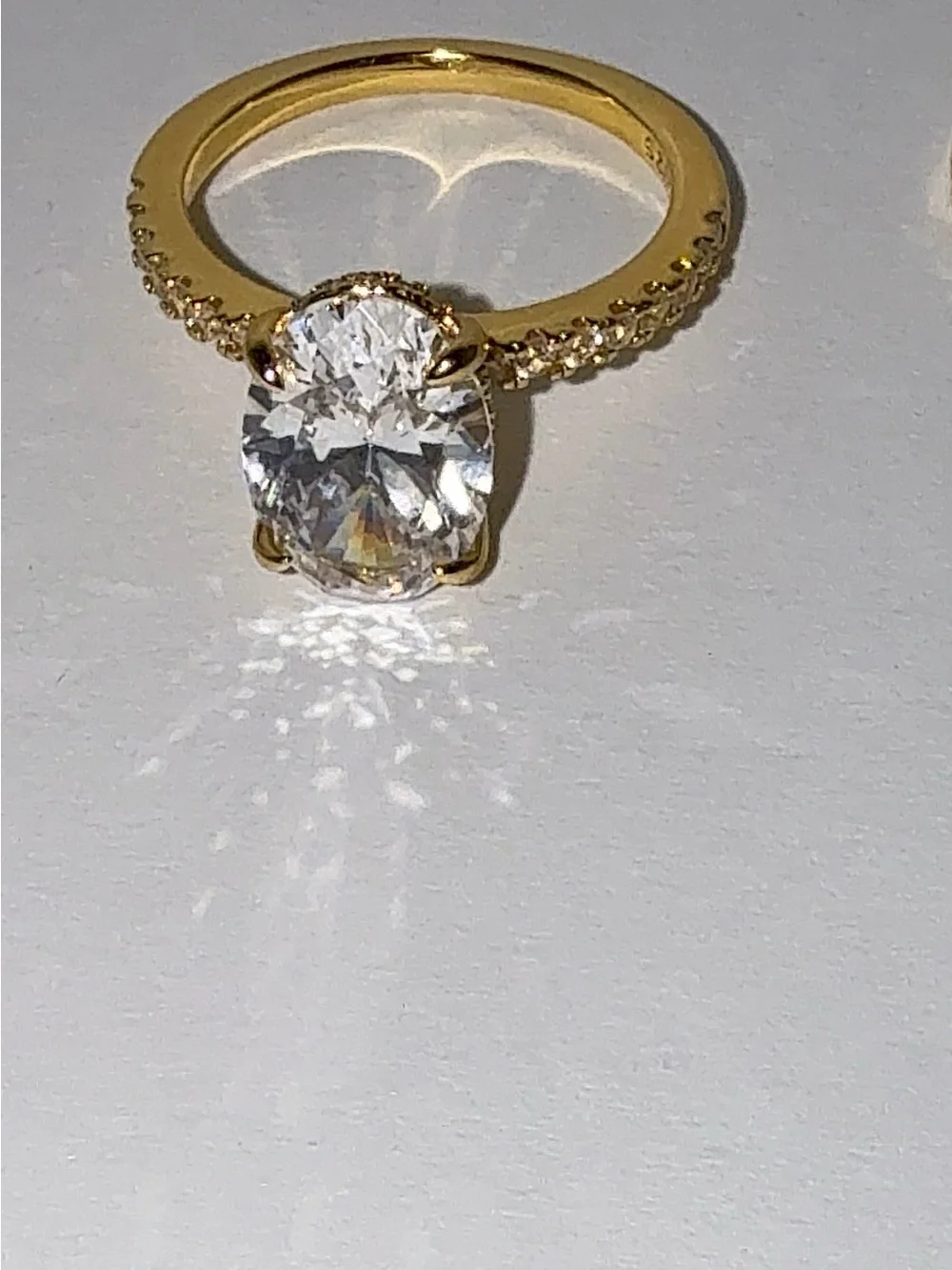 3.5ct Oval CZ Gold Vermeil Wedding Set Size 6.5